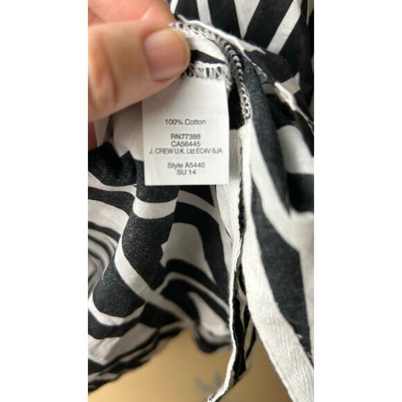 J.Crew Tunic Top/Dress Black/Wt & Chambrey Size L - Picture 8 of 10